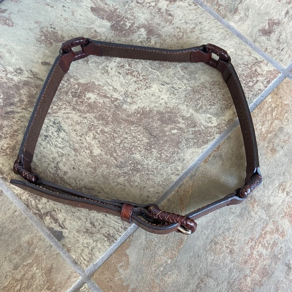 Fossil Genuine Leather Belt Brown Multi Link Woven Vintage